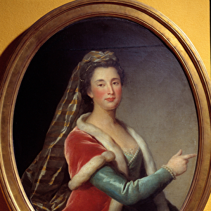 Portrait of Marie Desmares La Champmesle (1642-1698) actress in the role of Roxane