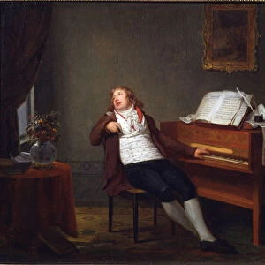 Portrait of the pianist and composer Johann Ladislaus Dussek (1760-1812) by Danloux, Henri-Pierre (1753-1809). Oil on canvas, 1795, Dimension : 52, 5x56. Royal College of Music London