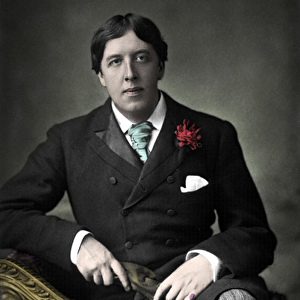 portrait of writer Oscar Wilde. 19th century photograph