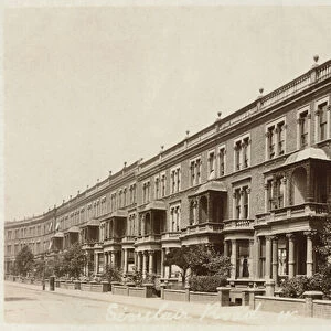 Postcard depicting Sinclair Road in West London (b / w photo)