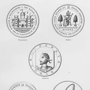 Public arms: Malmesbury; Newry; Penrhyn; Bridgwater; Wokingham (engraving)