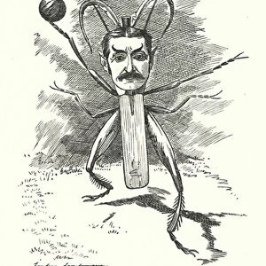 Punch cartoon: Fred Spofforth, Australian cricketer (engraving)
