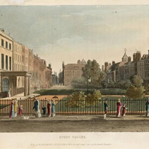 Queen Square (coloured engraving)