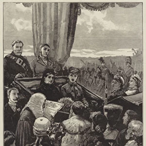 The Queens Visit to Epping Forest, Her Majesty receiving the Address of the Corporation (engraving)