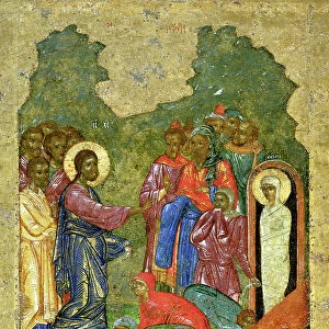 The Raising of Lazarus, Russian icon from the iconostasis in the Cathedral of St. Sophia, Novgorod School, 14th century (tempera on panel)