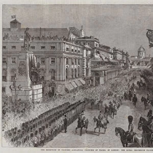 The Reception of Princess Alexandra (Princess of Wales) in London, the Royal Procession passing Waterloo-Place (engraving)