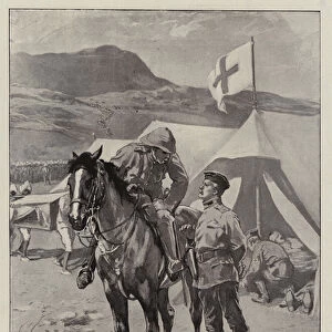 The Retreat from Dundee, giving the Order that the Wounded must be left behind (litho)