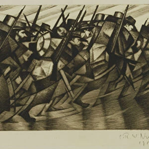 Returning to the Trenches, 1916 (etching)