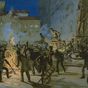 Revolution in Florence, 27th April 1859, illustration from an album on the history of