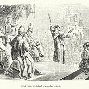 Saint Bernard prechant la premiere croisade (engraving)