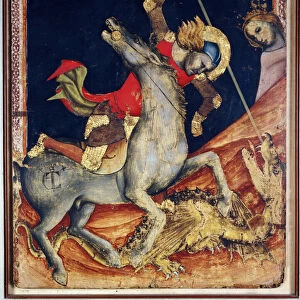 Saint George killing the dragon, 14th century (painting)
