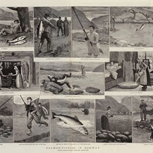 Salmon-Fishing in Norway (engraving)