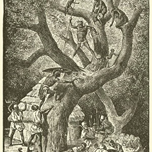The Savage Tree-Dwellers of Unyoro (engraving)