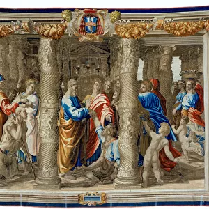 Seventeenth century tapestry depicting the Healing of the Cripple