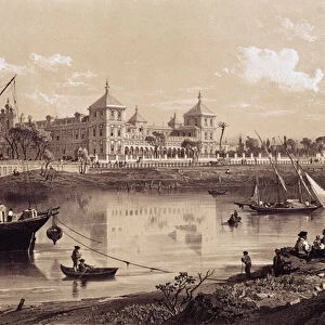 Seville, San Telmo Palace on the bank of the Guadalquivir River