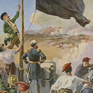 The Siege of Cartagena, Spain, 1873-1874 (colour litho)