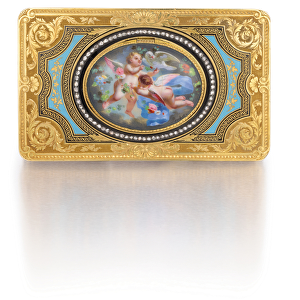 Singing-bird box, c. 1840 (gold, diamonds & enamel)