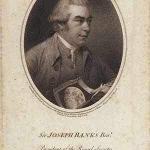 Sir Joseph Banks, English naturalist, botanist and President of the Royal Society (engraving)
