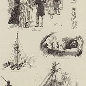 Sketches from the "Illustrated Naval and Military Magazine"(engraving)