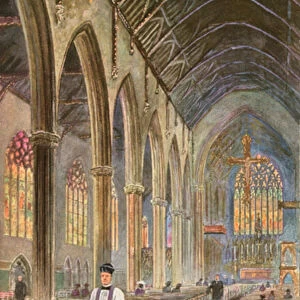 St Georges Cathedral, Southwark, London (colour litho)