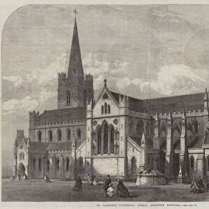 St Patricks Cathedral, Dublin, recently restored (engraving)