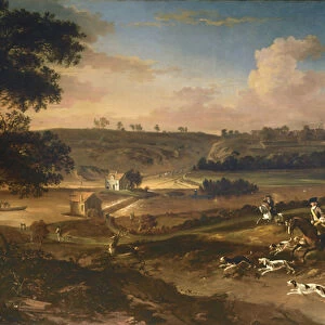 Stag Hunting in Sprotborough (oil on canvas)