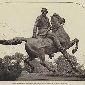 Statue of General Sir James Outram, for Calcutta, now in Waterloo-Place, by J H Foley, RA (engraving)
