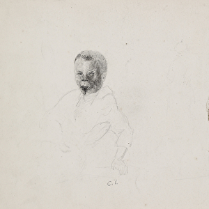 Studies of Two Young Boys with faint indications of a female figure