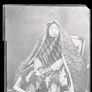 Studio Portrait: Nasir Al-Din Shahs Mother, Mahd-i Awliya (b / w photo)