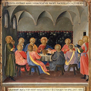 The last supper. Life of Christ, Armadio degli Argenti. (Tempera on wood, 1451-1453)