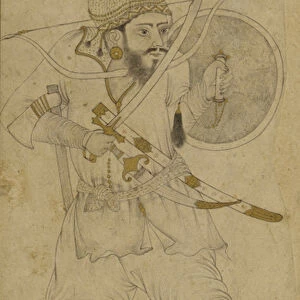 A Tatar soldier, Ahmadnagar, Deccan plateau (ink and slight tint on paper)