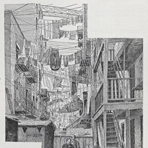 Among the Tenements in the Rear of Mulberry Street (litho)