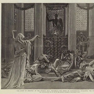 "The Story of Orestes", at the Princes Hall, Piccadilly, the Ghost of Clytemnestra awakening the Furies, Act III (engraving)