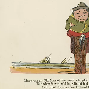 "There was an Old Man of the coast, who placidly sat on a post", from A Book of Nonsense, published by Frederick Warne and Co. London, c. 1875 (colour litho)