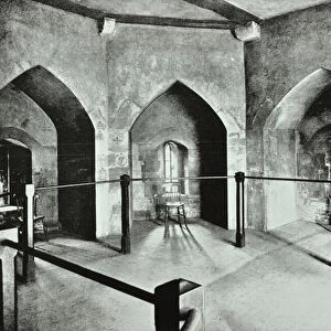 Tower of London, Tower Hill: state prison room in Beauchamp Tower, 1895 (b / w photo)