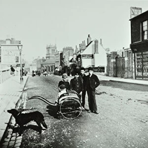 Wandsworth High Street: looking west, 1890 (b / w photo)