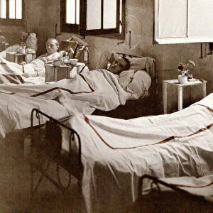 Wounded soldiers from the battlefield near Laffaux at Saint-Paul Hospital during World