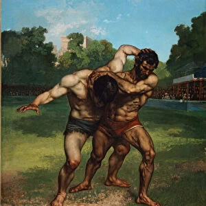 The Wrestlers, 1853 (oil on canvas)