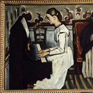 Young Girl at the Piano Painting by Paul Cezanne (1839-1906), 1868 Dim. 0. 57 x 0. 92 m