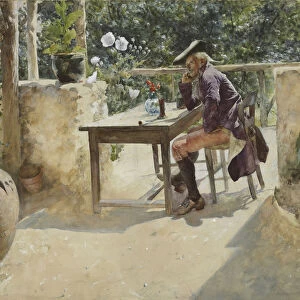 Carl Larsson Vine Vinet painting 1884 Watercolor