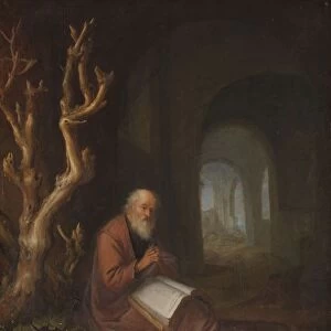 A Hermit Praying Ruin praying hermit ruin old man