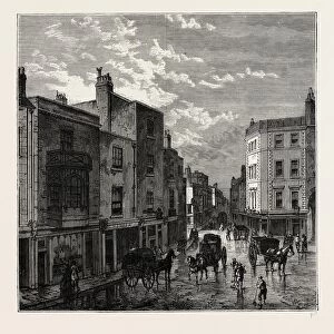 KENSINGTON HIGH STREET, IN 1860. London, UK, 19th century engraving