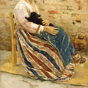 An Old Woman with Cat