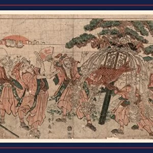 Omatsuri shAczoku no shichifukujin, The seven gods of good luck dressed in festival