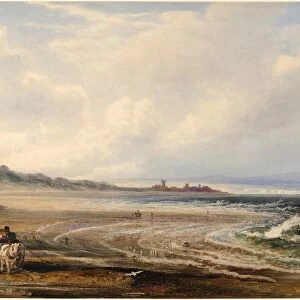 Peter De Wint, Travelers on the Sands near Redcar, British, 1784 - 1849, 1838, watercolor