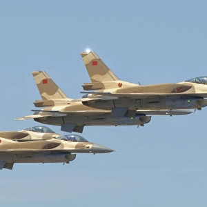 Royal Moroccan Air Force F-16 Block 52+ aircraft flying above Morocco