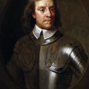 Vintage English History painting of Lord Protector Oliver Cromwell