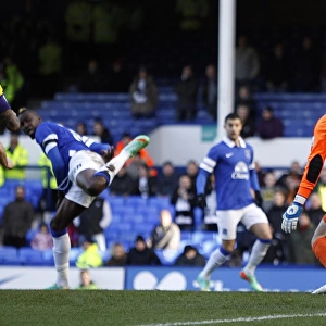 Everton's Lacina Traore Scores Opening Goal in FA Cup Fifth Round Against Swansea City (16-02-2014)