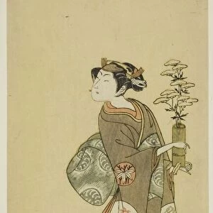 The Actor Yamashita Kyonosuke I in a Female Role, c. 1769. Creator: Ippitsusai Buncho