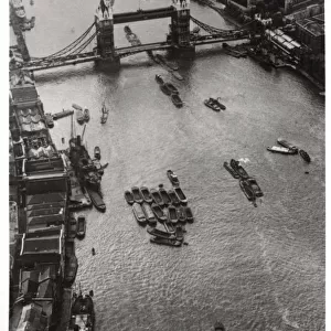 Aerial view of Tower Bridge, London, from a Zeppelin, 1931 (1933)